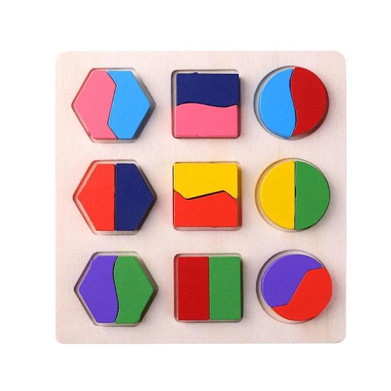 Puzzle Formes Géométriques Montessori en Bois – Image 4