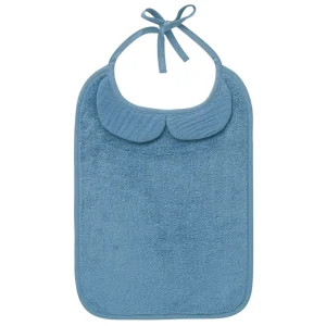 Grand bavoir bambou et gaze de coton - Pierre bleue