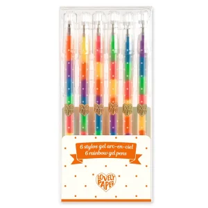 6 Stylos Gel - Arc en Ciel