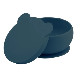 Bol & Couvercle silicone - Bleu ardoise