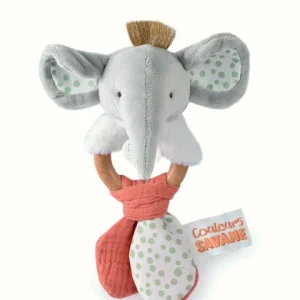 Hochet bébé éléphant Couleurs Savanes