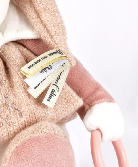 Peluche anniversaire ours rose 30cm – Image 2