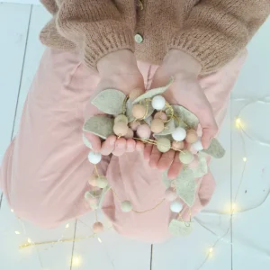 Guirlande chambre bébé rose Vert & Blanc