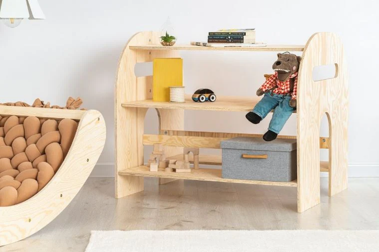 Etagère bibliothèque enfant en bois naturel