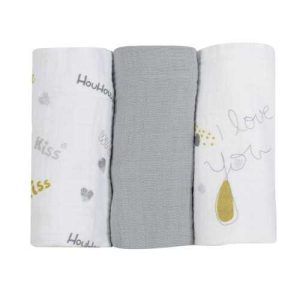 Langes en mousseline Trois Kilos Sept - Liste de naissance M.Boyer & Mme Rosario