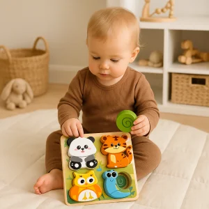 Puzzle bois animaux | Formes 3D pour bébé